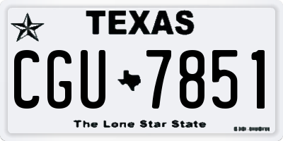 TX license plate CGU7851