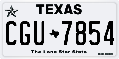 TX license plate CGU7854