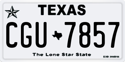 TX license plate CGU7857
