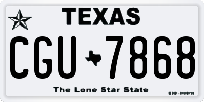 TX license plate CGU7868