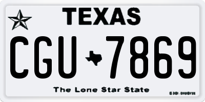 TX license plate CGU7869