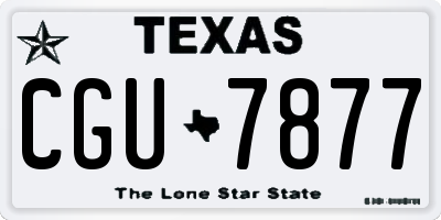 TX license plate CGU7877