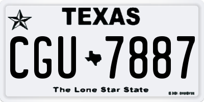 TX license plate CGU7887