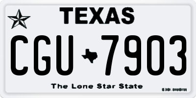 TX license plate CGU7903