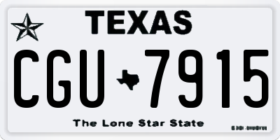 TX license plate CGU7915
