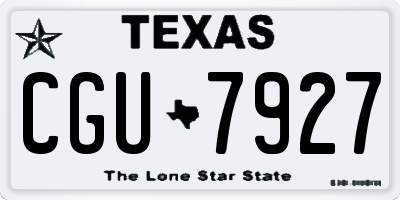 TX license plate CGU7927