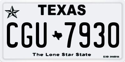 TX license plate CGU7930