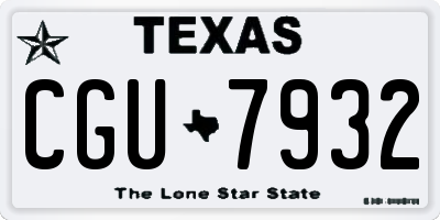 TX license plate CGU7932
