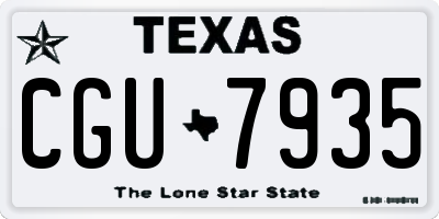 TX license plate CGU7935
