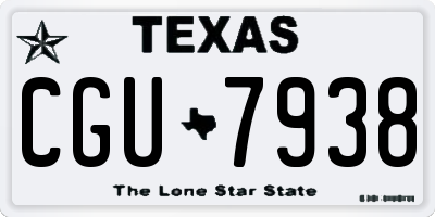 TX license plate CGU7938
