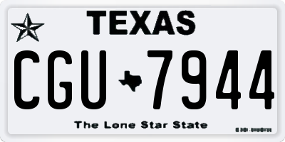TX license plate CGU7944