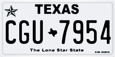 TX license plate CGU7954