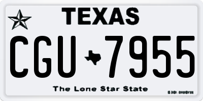 TX license plate CGU7955