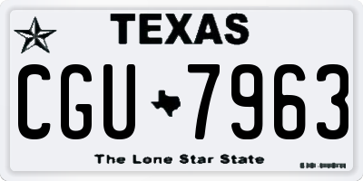 TX license plate CGU7963