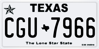 TX license plate CGU7966