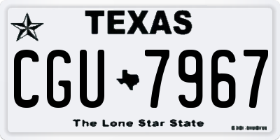TX license plate CGU7967