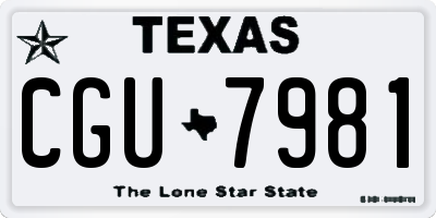 TX license plate CGU7981