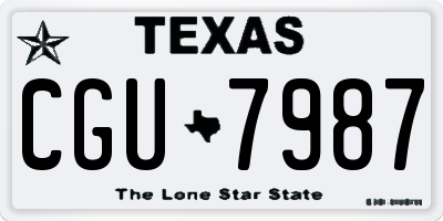 TX license plate CGU7987