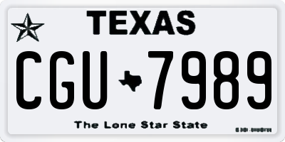 TX license plate CGU7989