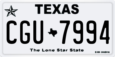 TX license plate CGU7994