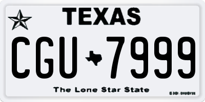 TX license plate CGU7999