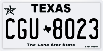 TX license plate CGU8023