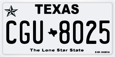 TX license plate CGU8025