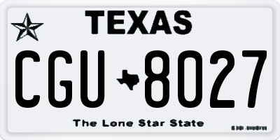 TX license plate CGU8027