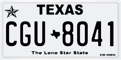TX license plate CGU8041