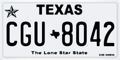 TX license plate CGU8042