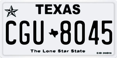 TX license plate CGU8045