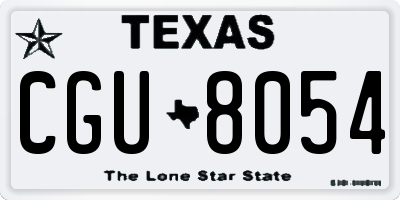 TX license plate CGU8054