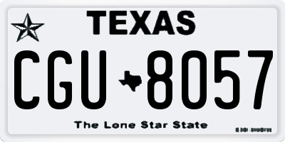 TX license plate CGU8057