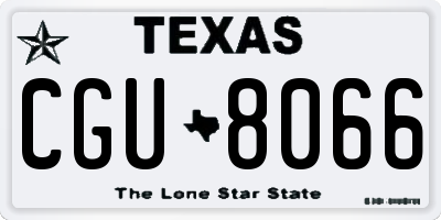 TX license plate CGU8066