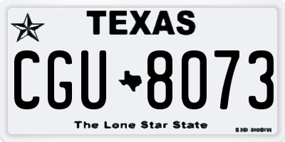 TX license plate CGU8073