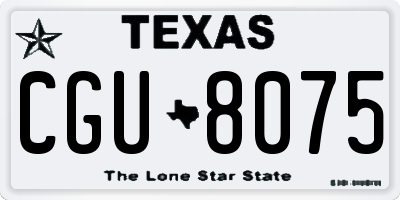 TX license plate CGU8075