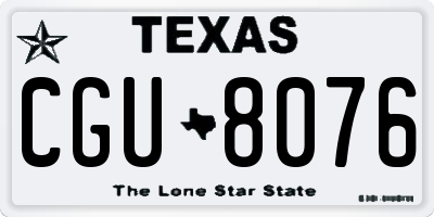 TX license plate CGU8076