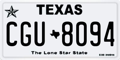 TX license plate CGU8094