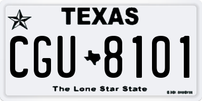 TX license plate CGU8101