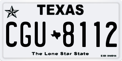 TX license plate CGU8112
