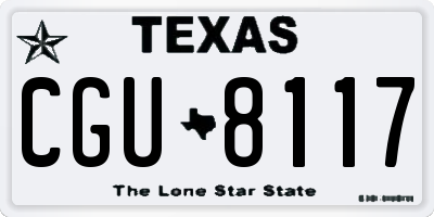 TX license plate CGU8117