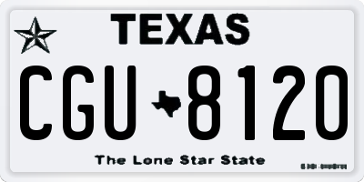 TX license plate CGU8120