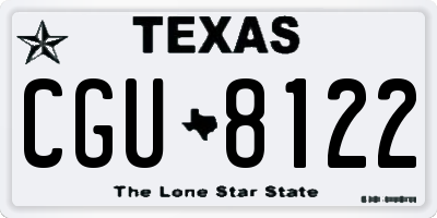 TX license plate CGU8122