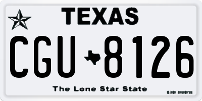 TX license plate CGU8126