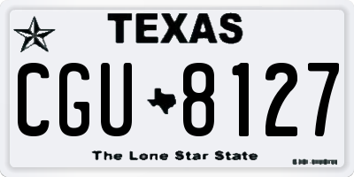 TX license plate CGU8127