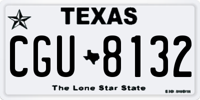 TX license plate CGU8132