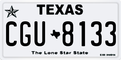TX license plate CGU8133