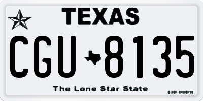 TX license plate CGU8135