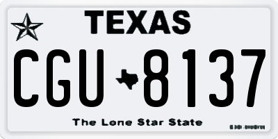 TX license plate CGU8137