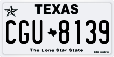 TX license plate CGU8139